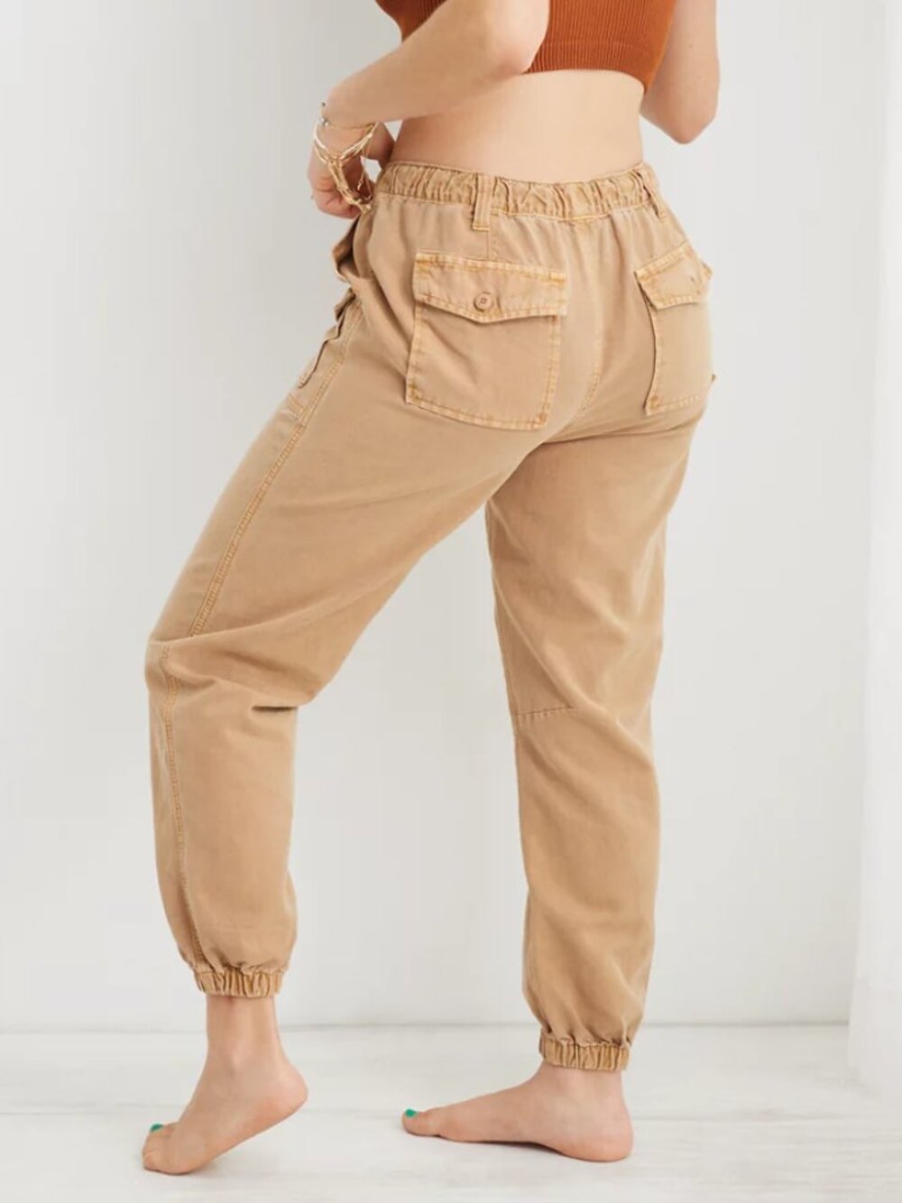 Aerie Double Pocket Utility Jogger Pants Size XS in Artifact Tan - Picture 5 of 12